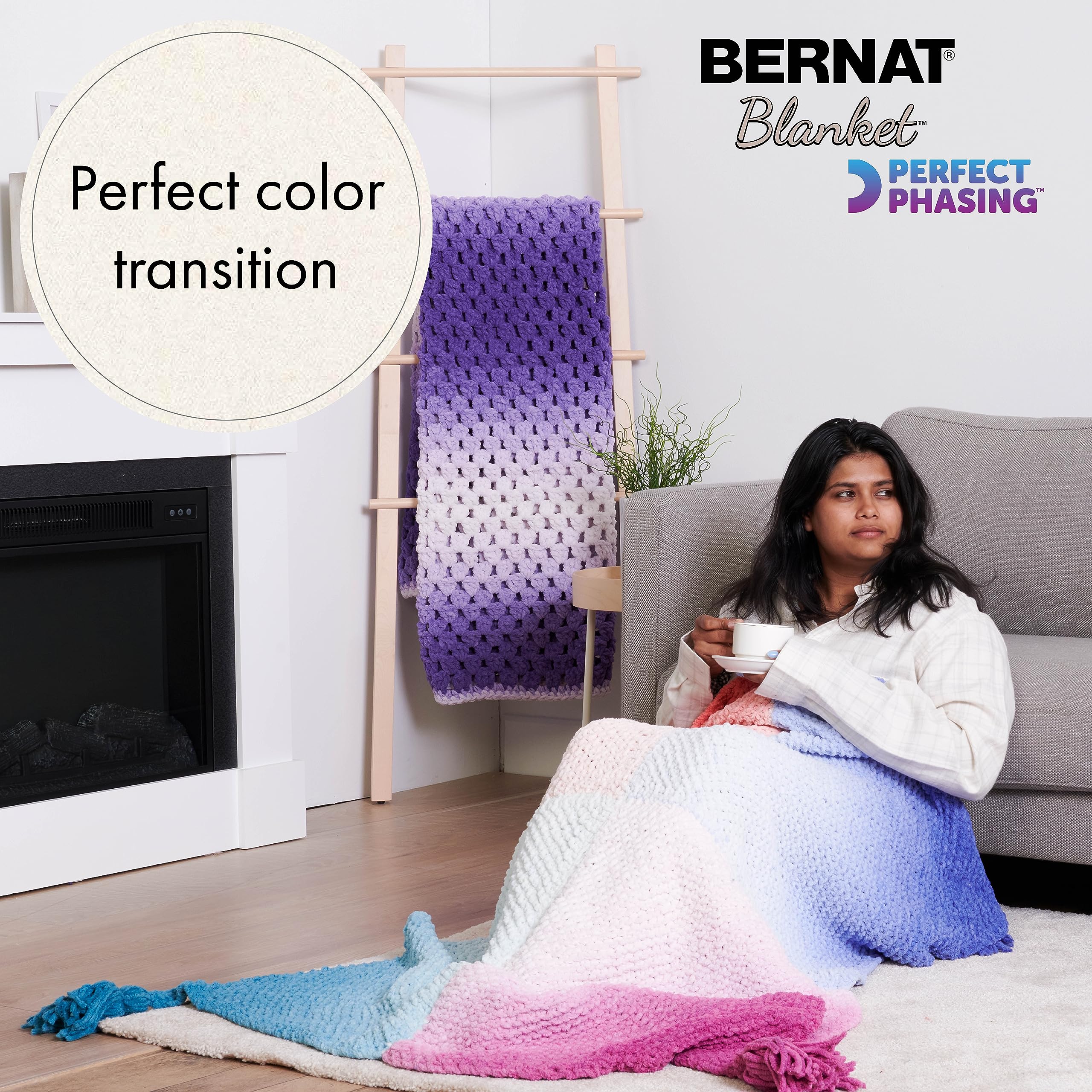 Bernat Blanket Perfect Phasing DEEP Teal Cake Yarn - 2 Pack of 10.56oz/299.37g - 100% Polyester - #6 Super Bulky - 220 Yards for Knitting, Crocheting, Crafts & Amigurumi