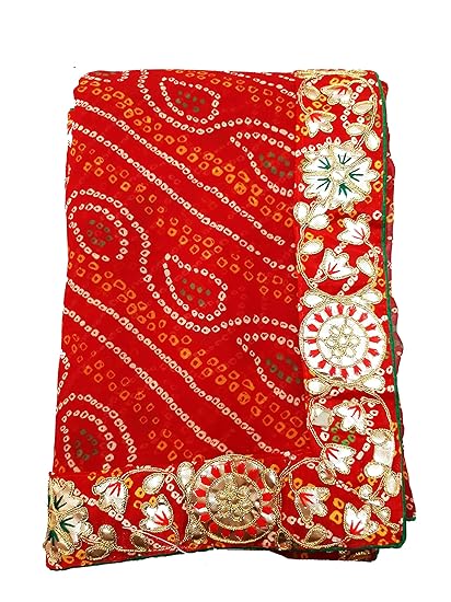 Epic Saree chiffon Designer Bandhani Saree for women With Blouse