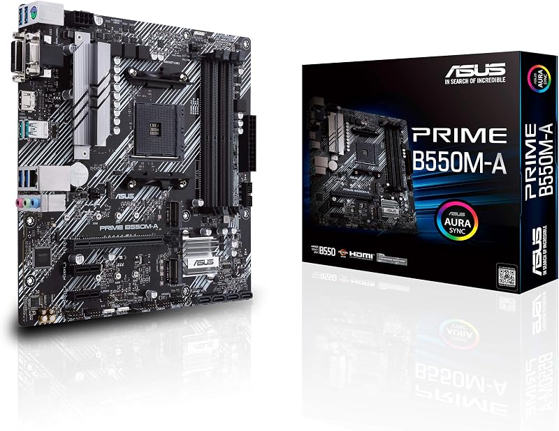 ASUS Prime B550M-A Micro ATX Motherboard AMD Ryzen AM4 2xM.2 PCIe 4.0