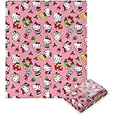 Sanrio Hello Kitty Hello Mistletoe Pink Holiday Character Silk Touch Throw Blanket, Soft Plush Christmas Decoration for Couch, Bed, or Gift, 50x70 inches