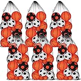 Wesnoy 6 Pcs large Mesh Bag 24 x 48 inch Ball Mesh Drawstring Storage Sports Equipment Bag for Balls Beach