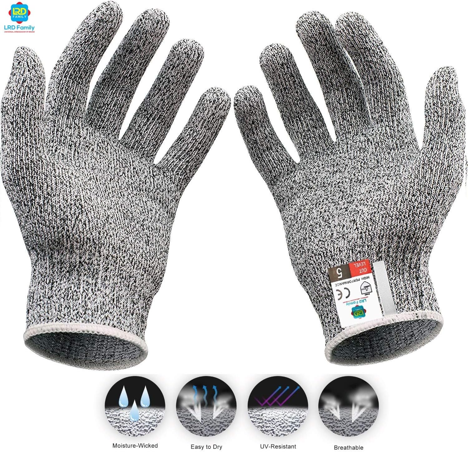 LRD FAMILY Cut Resistant Gloves Level 5 Protection for Food Grade, Safety Kitchen, Garden Work and Outdoor Cut Gloves 1 Pair - EN388 Certified (X-Large) - Image 5