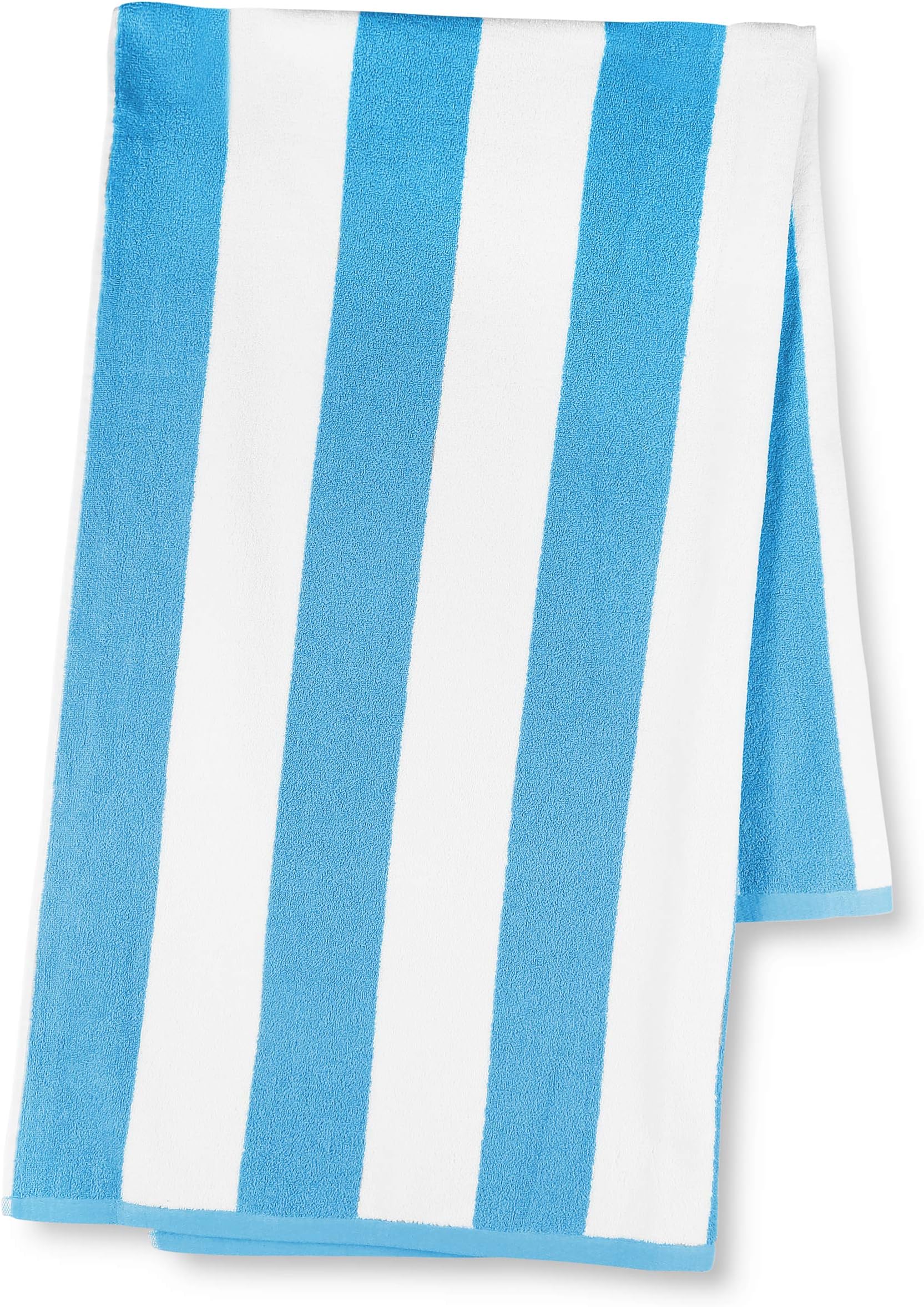 Luxor Linens- Large Beach & Pool Towel - 40"x70" Oversized Cabana Stripe, Hotel Quality-Luxuriously Soft, Absorbent & Plush Towel Blanket - Luxury Anatalya Collection (1-pc, Aqua)
