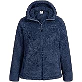 Pioneer Camp Women's Fuzzy Fleece Jacket Full Zip Up Lightweight Warm Soft Fleece Coat with hood for Spring Fall Winter