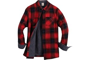 ZENTHACE Women's Thermal Fleece Lined Plaid Button Down Flannel Shirt Jacket