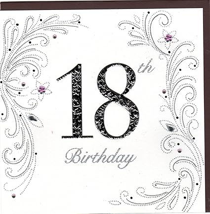 Elegante Biglietto D Auguri Per 18 Compleanno Da Koko Designs Goffrata Schermo E Cristalli Amazon It Cancelleria E Prodotti Per Ufficio