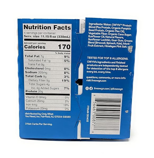 OWYN SMOOTH VANILLA PLANT-BASED PROTEIN SHAKE 4PK, 11.15 FZ