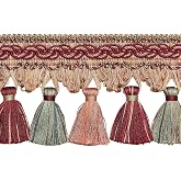 RED, Light Rose 4 inch Baroque Tassel Fringe Style# TFB1 Color: Rose Bouquet - 7953 (Sold by The Yard)
