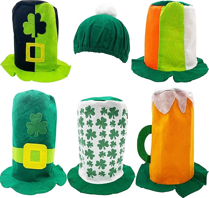 6 Pack of St Patrick's Day Hats for Parties, Celebrations
