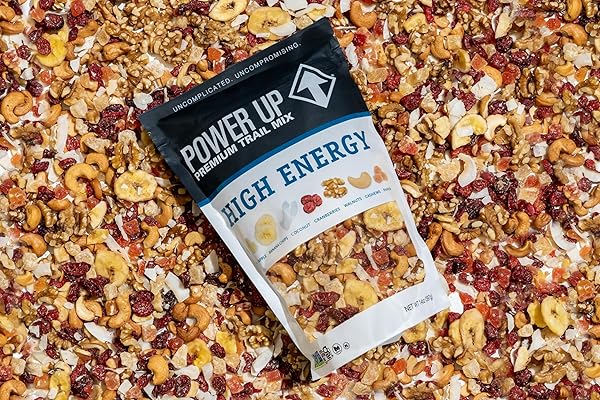POWER UP PREMIUM TRAIL MIX – HIGH ENERGY TRAIL MIX 14OZ, GLUTEN FREE, VEGAN, NON-GMO