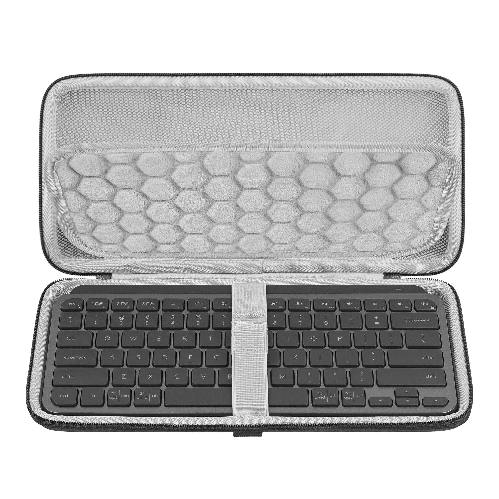 GEEKRIA Keyboard Travel Carry Case Compatible with Logitech MX Keys Mini, EVA Hard Shell Bag (Dark Grey)