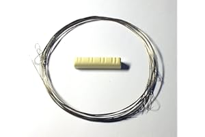 Generic 0.011 1st E 10 pcs Single Mandolin Strings Stainless Steel Loop End with One Bone Nuts