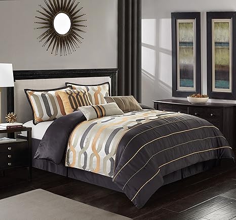 Buy Nanshing America Rockford 7 Piece Comforter Set King Grey
