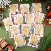 GlikCeil 12 Set Christmas Crafts Painting Kit Christmas Wooden Slices Cutouts Art DIY Craft Wooden Painting Party Supplies Santa Snowman Candy Elk Gingerbread for Xmas Party Gift