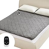 Caperia Heated Mattress Pad Twin XL, Electric Mattress Pad with 9 Heat Settings, Memory Function, Fast Heating, 1-12 Hours Auto Off, Deep Pocket, Machine Washable, 39"x 80", Black