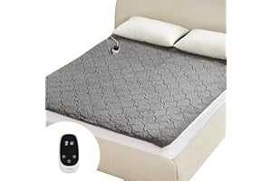 Caperia Heated Mattress Pad Twin XL, Electric Mattress Pad with 9 Heat Settings, Memory Function, Fast Heating, 1-12 Hours Auto Off, Deep Pocket, Machine Washable, 39"x 80", Black