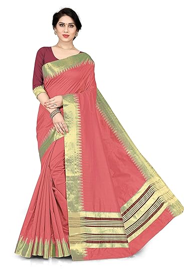 Traditional Silk Blend Zari Woven Saree For Women With Un-Stitched Blouse Piece