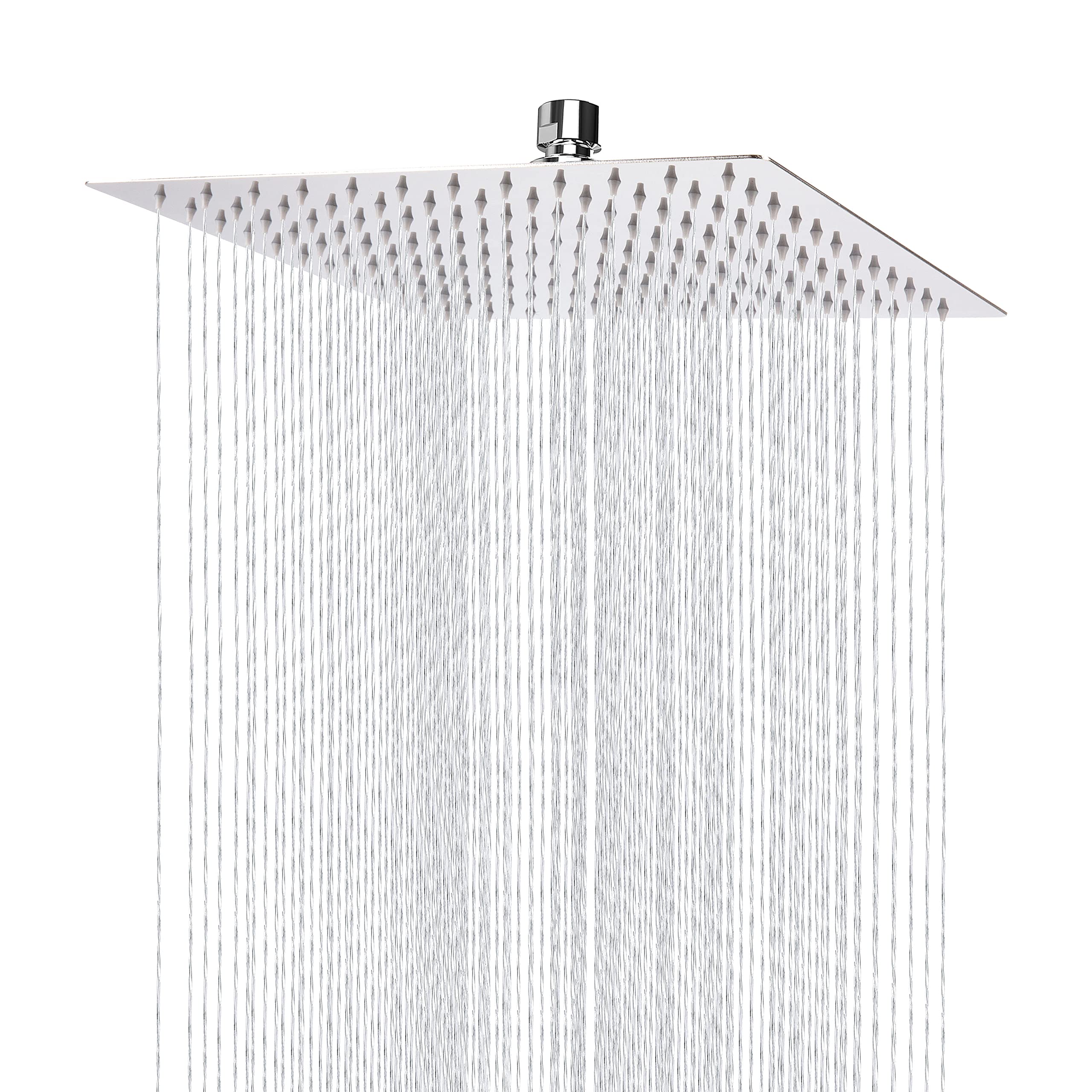 10" Large Rain Shower Head, Square High Pressure Shower Head Made of 304 Stainless Steel, Comfortable Shower Experience Even at Low Water Pressure, Installable on The Wall or Ceiling (Chrome)