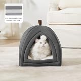 Bedsure Cat Cave Bed Igloo with Removable Washable Cushion 40x40x40cm Dark Grey view 2