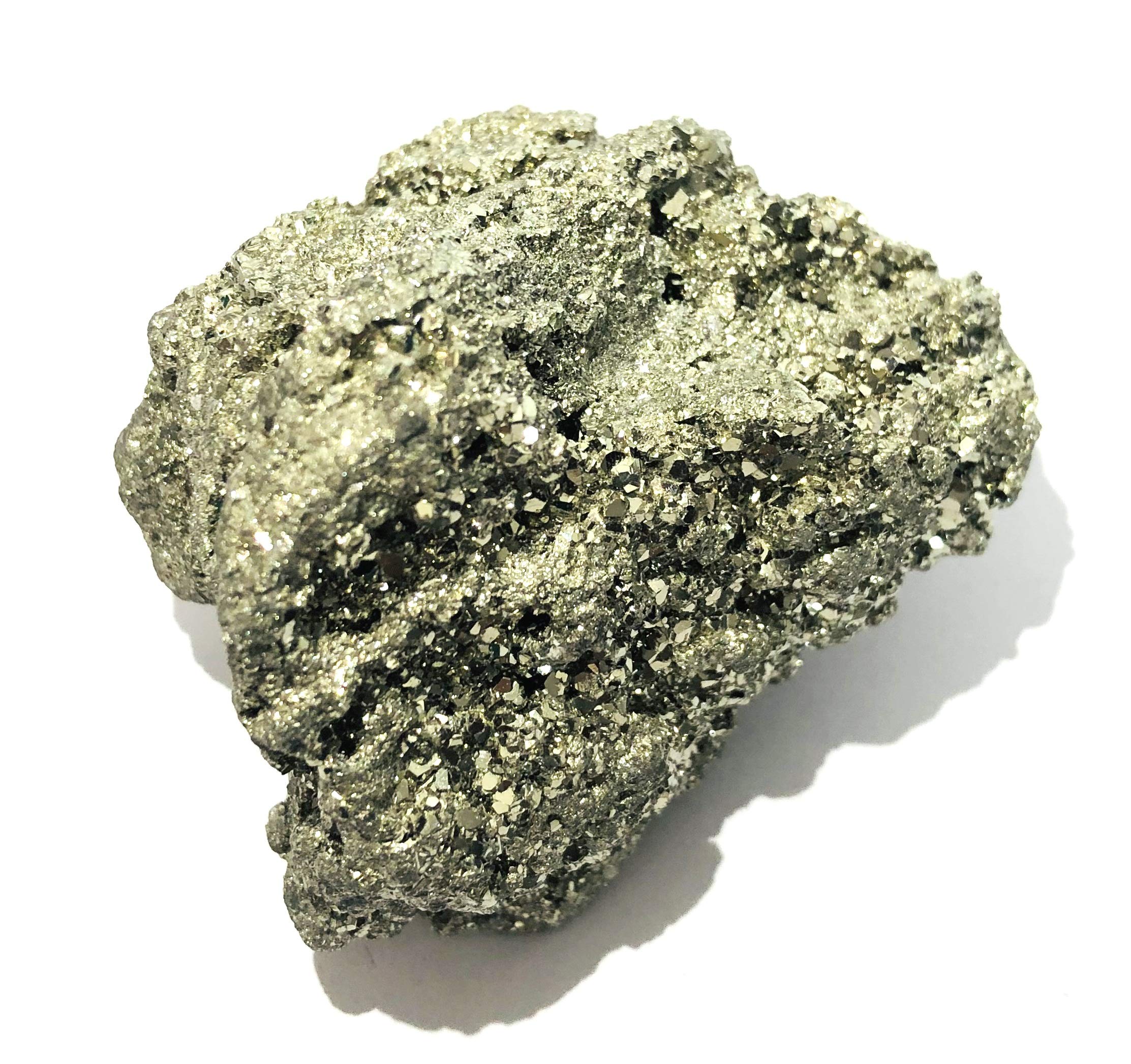 crystalmiracle Golden Pyrite Gemstone Rock Reiki FENG Shui Crystal Healing Gift Psychic Energy Meditation Luck Metaphysical Gemstone Wellness