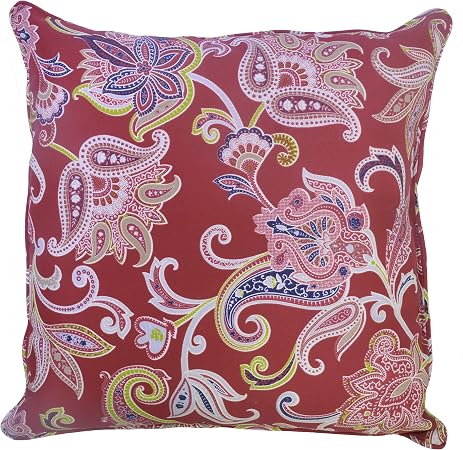 Amazon Com Plantation Patterns 7965 02292400 Outdoor Toss Pillow 20 Inch Berry Jacobean Red Garden Outdoor
