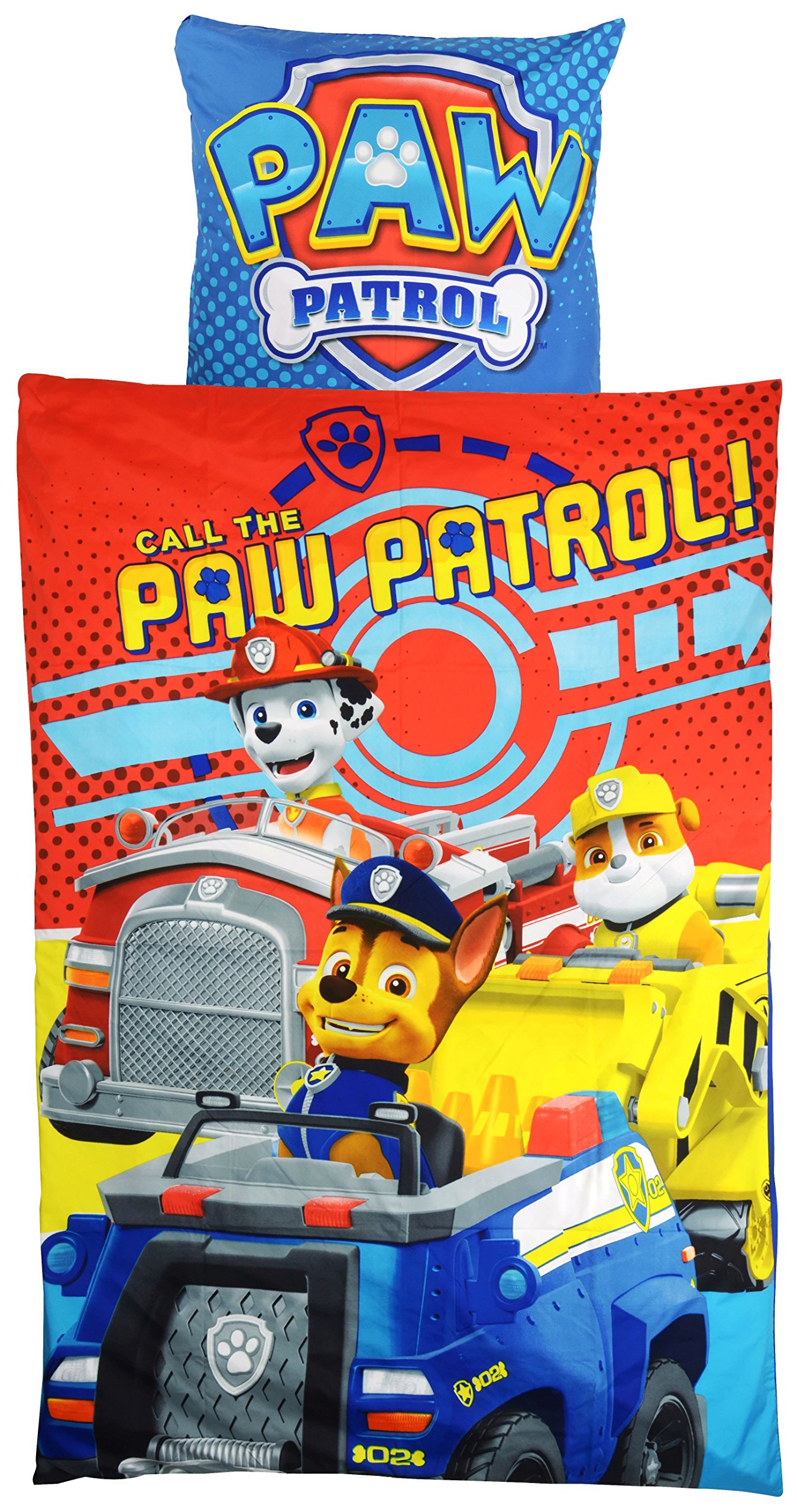 Paw Patrol 0121990 Microfibre Bed Linen, Polyester, Blue, 37.5 x 27 x 4 cm, 135 x 200 cm