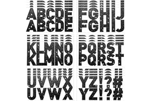 Harloon 232 Pcs 24 Sheets Large Glitter Letter Stickers Big Font Alphabet Letter Self Adhesive Letters Kit Mailbox Stickers for Mailbox Bulletin Boards Classroom Home(Black,2.5 Inch)