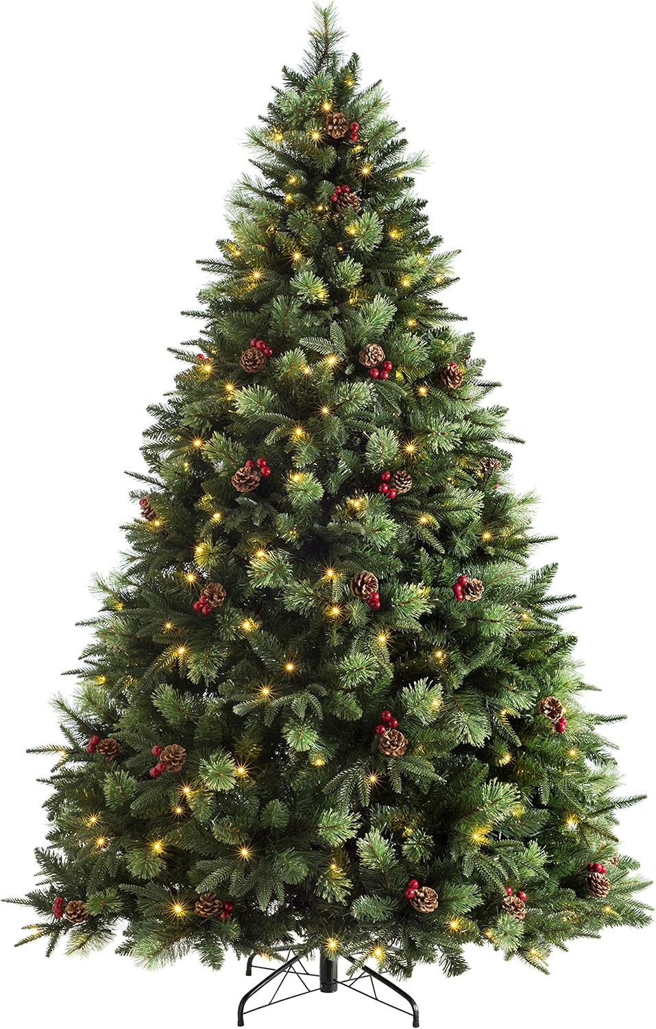 WeRChristmas Prelit Victorian Mixed Tip Berries & Cones Christmas Tree