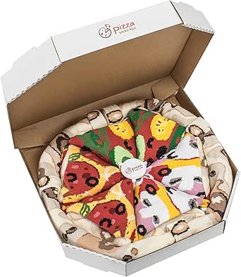 Rainbow Socks - Pizza MIX Caprichosa Vege Pepperoni Mujer Hombre - 4 pares de Calcetines