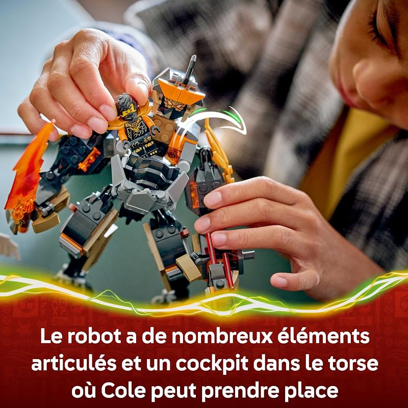 Ninjago La Mission du Robot Cole et du Dragon Zane - Jouet Ninja avec Figurine d'action, 3 Minifigurines & Sabre - Cadeau d'anniversaire pour Garçon dès 7 Ans & Fans 71854 — photo 3 sur 8