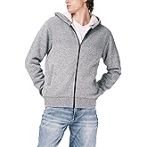 Buffalo David Bitton Men's Long Sleeve Marled Sweater Sherpa Lined Zip Up Hoodie