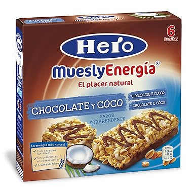 Hero - Barrita de cereales con coco y chocolate con leche, 6x25g