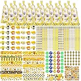Simple polymer 286 PCS Bee Themed Party Favors Bees Themed Gifts with Scratch Pens, Bee Rings, Slap Bracelets, Erasers, Stickers, Sharpeners & Gift Bags for Bee Party Supplies
