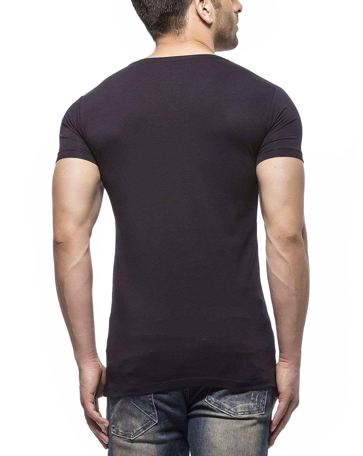 tinted men's cotton lycra t-shirt(tj101crh-black-m-$p)