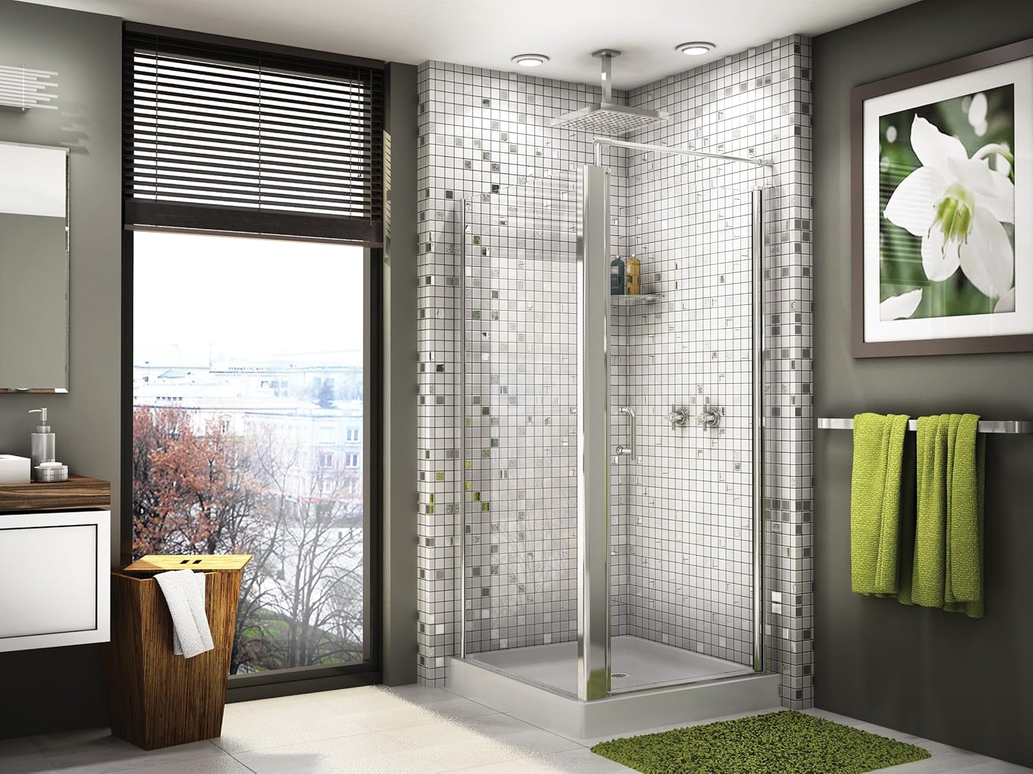Fleurco Banyo Sevilla Square 36" x 36" W x 70" H Semiframeless Corner