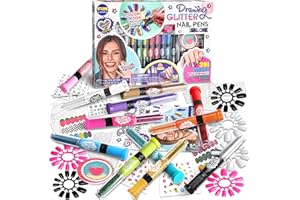 FUN KIDZ Kids Nail Kit for Girls Ages 7-12, FunKidz Ultimate 315Pcs Nail Polish Pens Combo Pack Size 17.91Wx12.4L Glitter Temporary Nail Supplies for Teens SPA Makeup Kit
