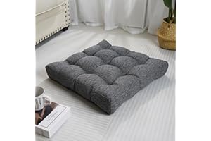 Tromlycs Floor Pillow Seating Cushions for Adults Sitting Large Square Pillow Memory Foam 20 x 20 x 4 Inch Dark Grey