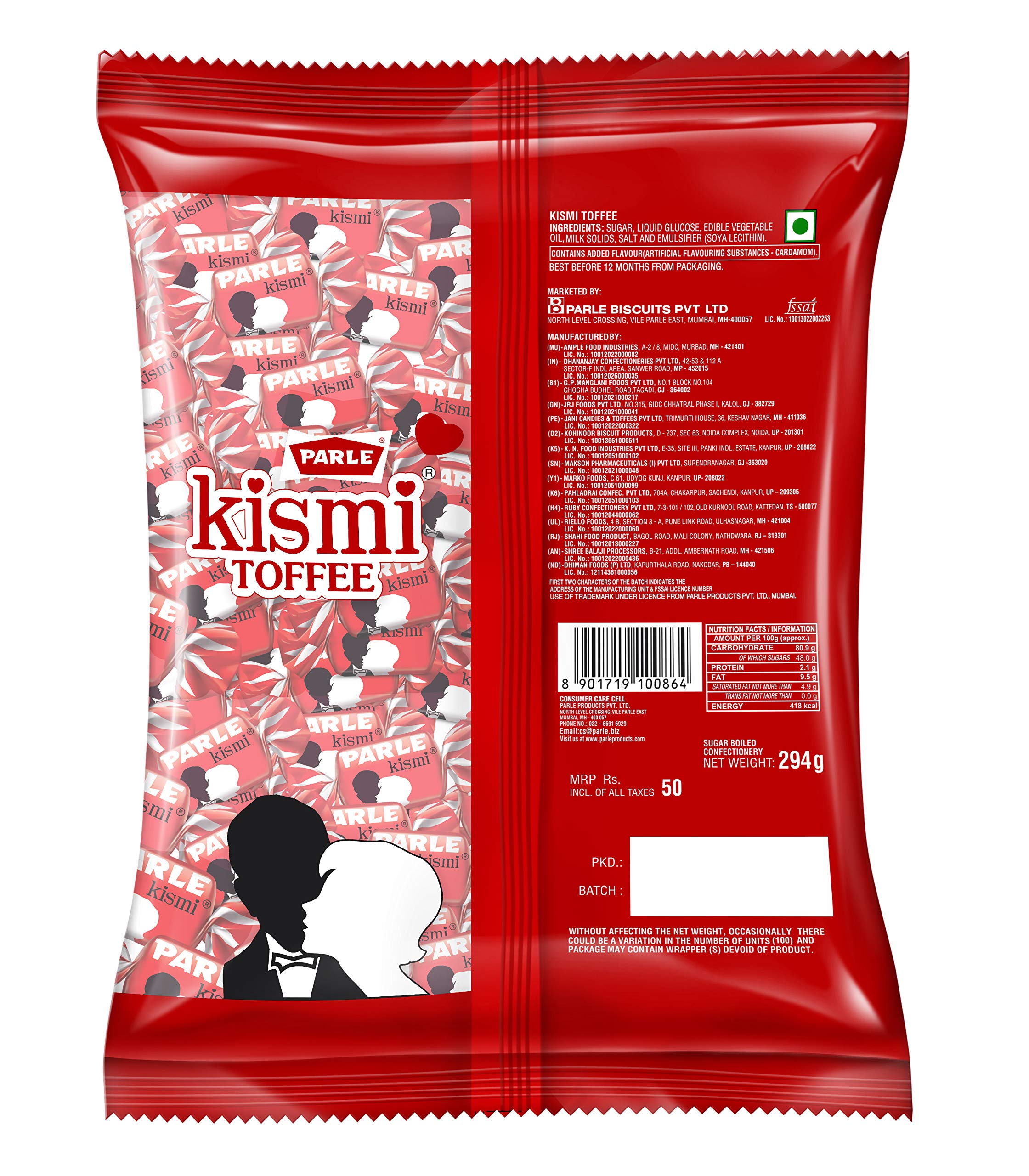 Parle Kismi Toffee Pouch, 294g Buy Online in UAE. parle Products in