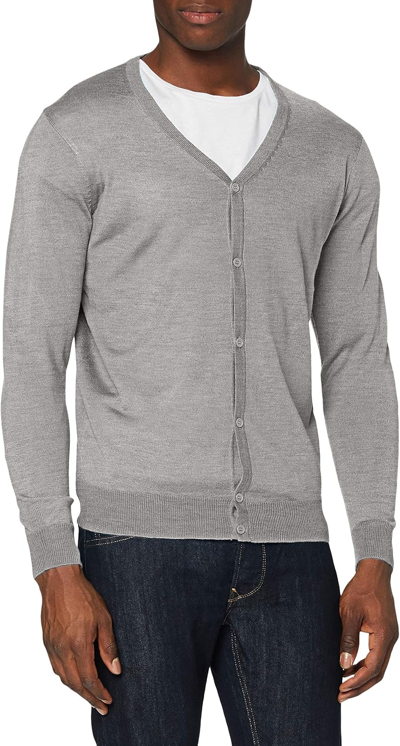 Urban Classics Men's Knitted Cardigan, Grey (Grey 00111), Medium