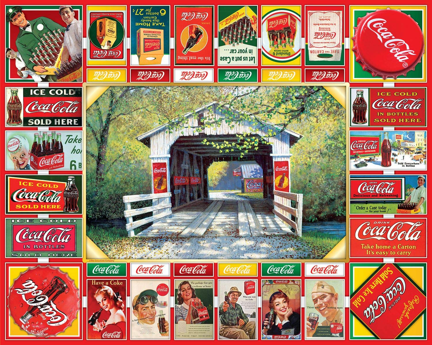 Springbok 1000 Piece Jigsaw Puzzle Coca Cola Gameboard - Unique Cut Pieces