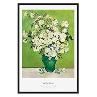 SIGNWIN Framed Canvas Wall Art Pink Roses in a Vase by Vincent Van Gogh Canvas Prints Home Artwork Decoration for Living Room,Bedroom - 16