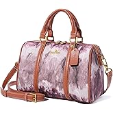 Angel Kiss Women Satchel Purses and Handbags Vegan Leather Boston Barrel Bag Top Handle Shoulder Purse with Crossbody Strap | Vegan Leather, Top Handle, Crossbody Strap