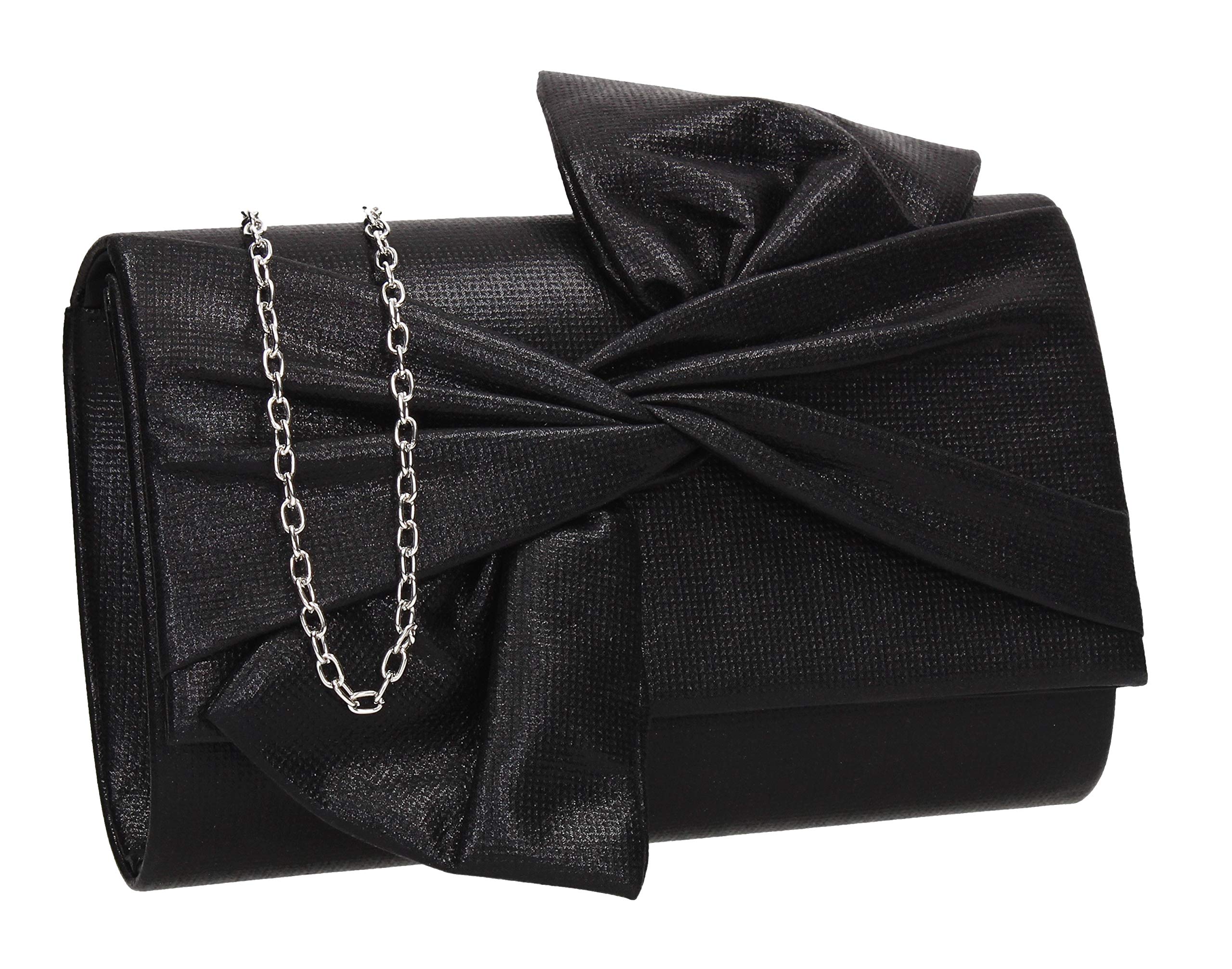 SwankySwans June Bow Style Clutch Bag Black