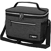 opux Insulated Lunch Box Men Women, Lunch Bag for Work School, Leakproof Soft Cooler Tote Adult, Large Lunch Pail Kids Boys Girls, Picnic Beach Food Bag with Shoulder Strap, Charcoal