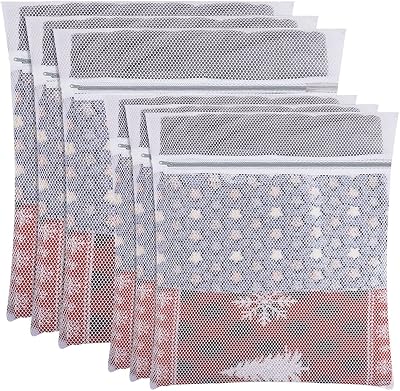 FUYOAL 6 Pieces Mesh Laundry Bags Large and Medium 60x50cm 50x40cm with Zips