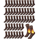 Henoyso 24 Pairs Thermal Socks Bulk Warm Thick Winter Unisex Medium Socks for Men Women Homeless Care Package