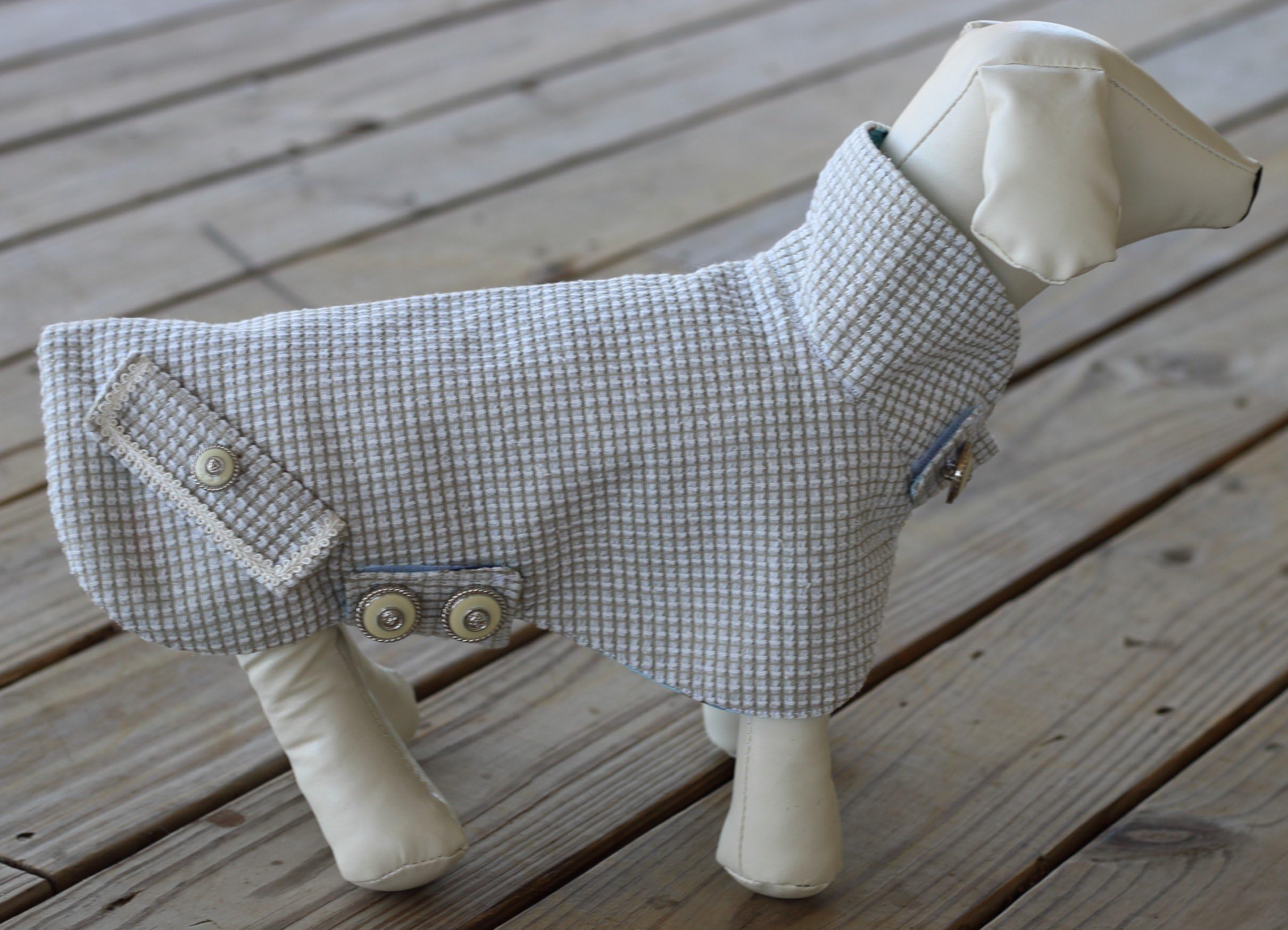 Luxury Designer Checkered Tweed Dog Coat by Posh N Punky