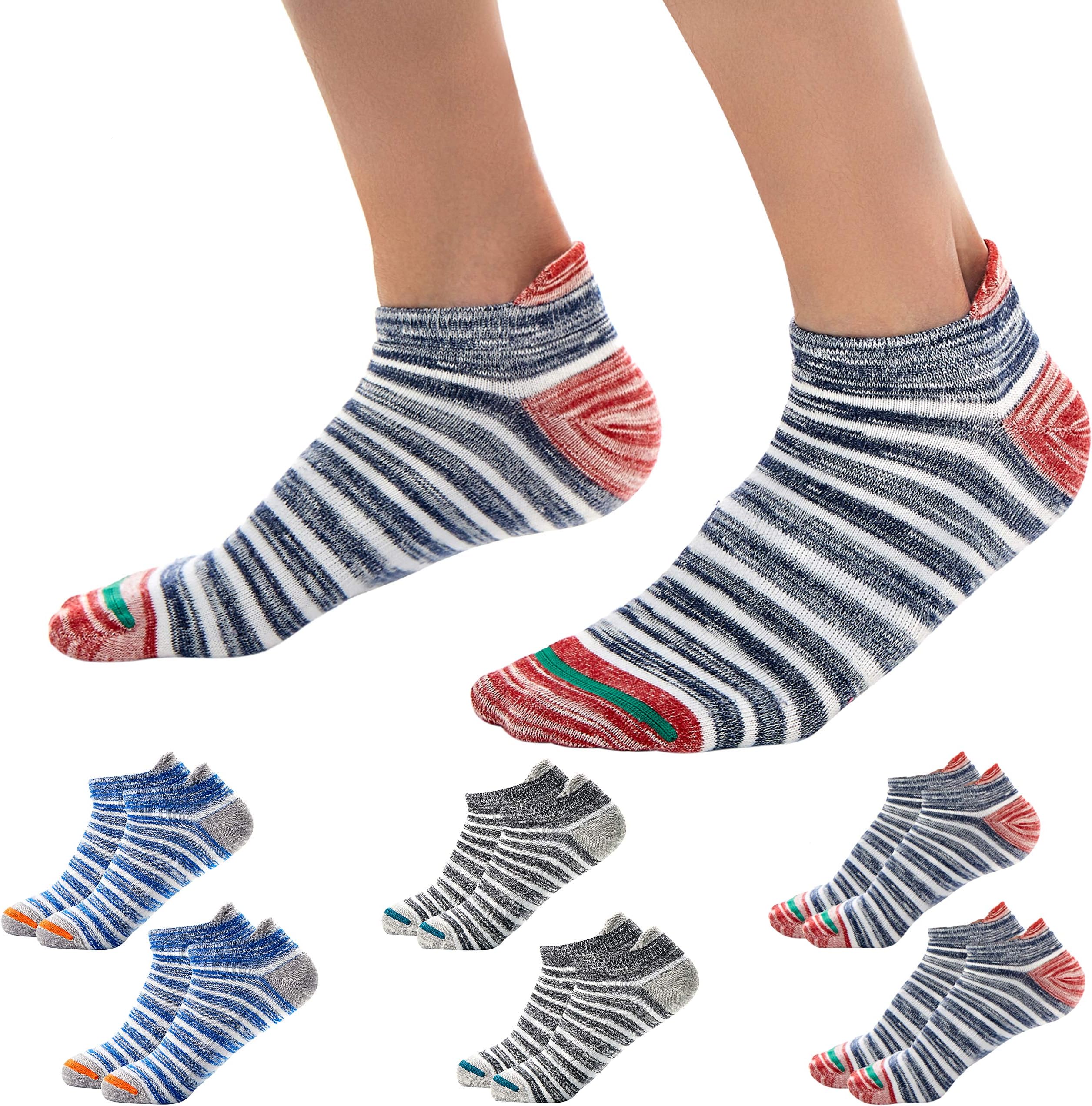 6/8 Pairs Trainer Socks for Men Cotton Sport Socks for Men and Women Nonslip Ankel Socks Running Socks Outdoor Sports