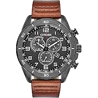 men's dress eco-drive black-brown leather strap watch 44mm bu2013-08e Citizen Eco-Drive Men's Rose Gold Day/Date Brown Leather Watch BU2013-08E