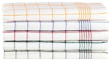 Kracht 3er Pack Geschirrtücher / Gläsertücher Reinleinen 50x70 Karo 2-262-18 weiß / grau